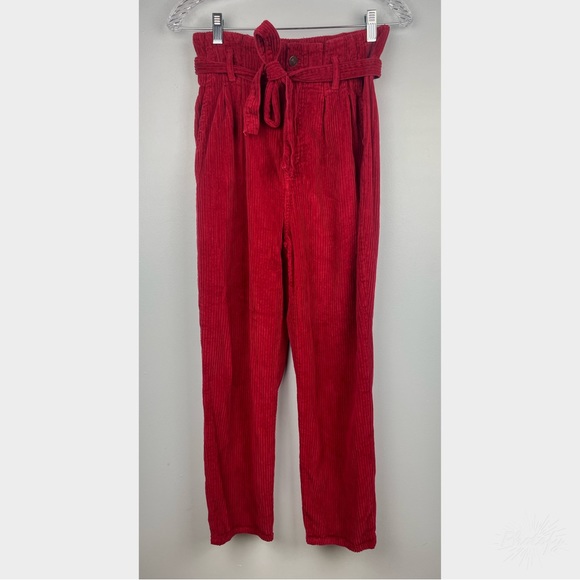 Wonderland All Over Micro Corduroy Paperbag Pants